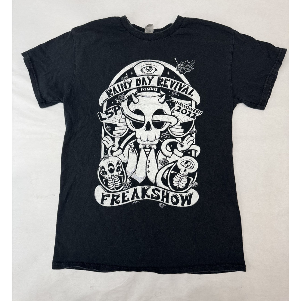 Halloween Graphic Tee Streetwear Skull Freakshow Grunge Atlanta Black Size Small